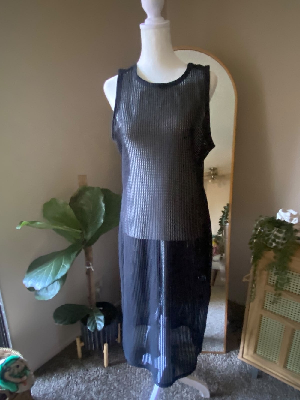 Miken Black Open-Knit Cover-Up